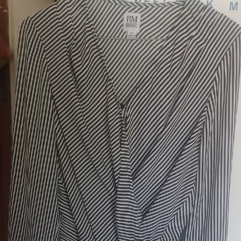 Badgley Mischka Black and White Striped Top